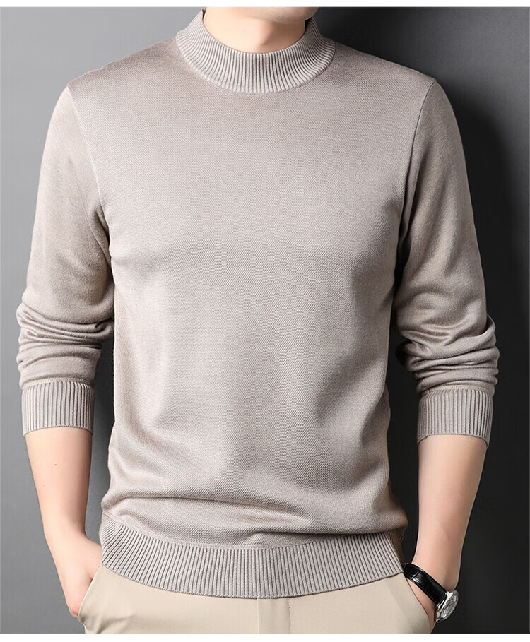 【断码捡漏】传奇保罗羊毛针织衫男半高领加厚毛衣冬季新款中领内搭