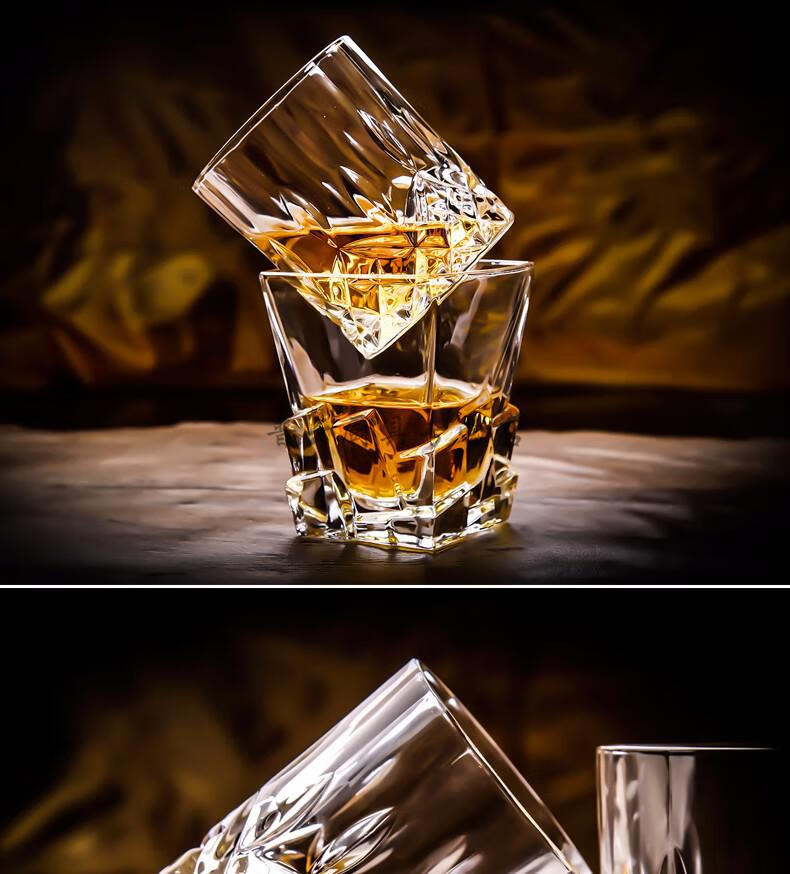 无铅水晶玻璃洋酒杯 创意个性威士忌酒杯套装 白酒杯餐厅酒吧杯子啤酒