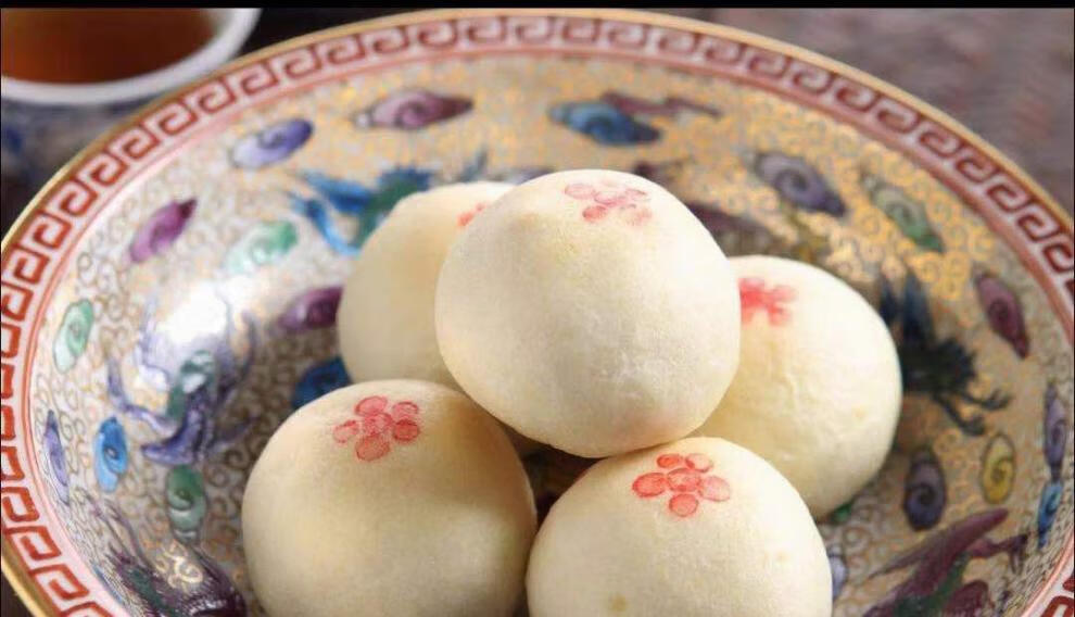 北京富华斋饽饽铺宫廷糕点自来红自来白传统小吃五仁点心自来白4块
