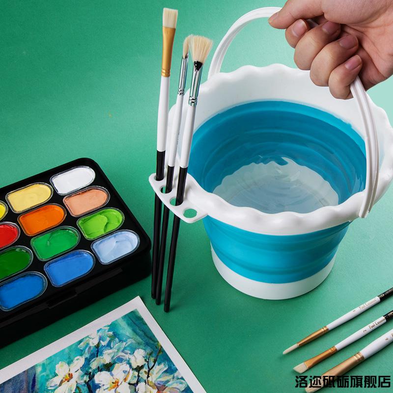 水粉颜料工具套装水彩丙烯油画颜料美术生专用调色盘水桶喷壶取色器