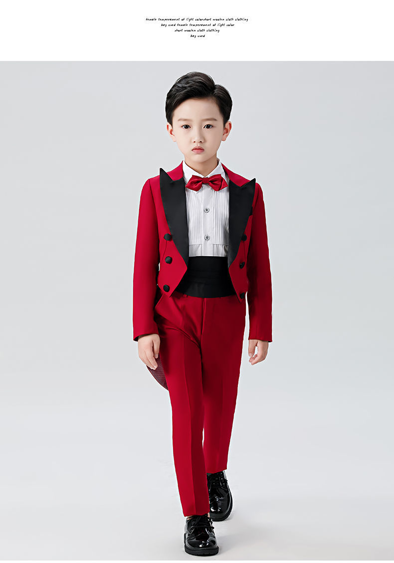 咕咕爱儿童礼服元旦晚会小主持礼服男童燕尾服花童西装套装小孩婚礼