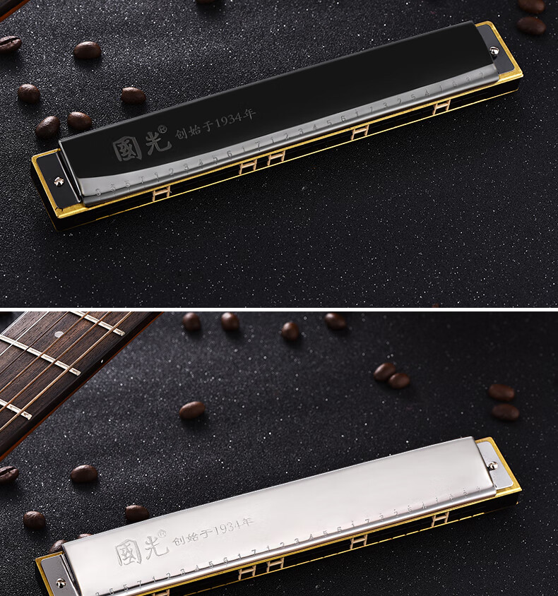 上海国光口琴28孔重音演奏级复音c调成人儿童初学者学生入门演奏级国