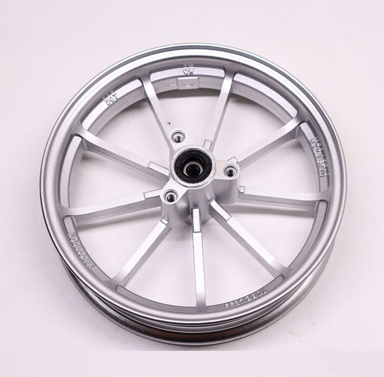 电动车10 12寸九爪轮毂猴子小龟电摩改装铝合金前轮轮圈碟刹 10寸九爪