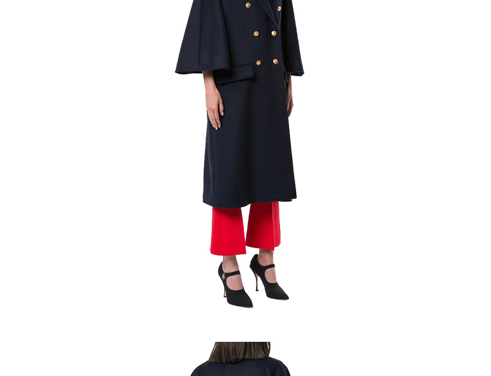 gucci 古驰喇叭袖双排扣大衣 古奇女士外套上衣大衣女装 569427代购