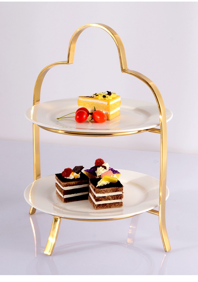 茶歇盘英式三层下午茶点心架婚礼甜品台摆件蛋糕架水果托盘子冷餐茶歇