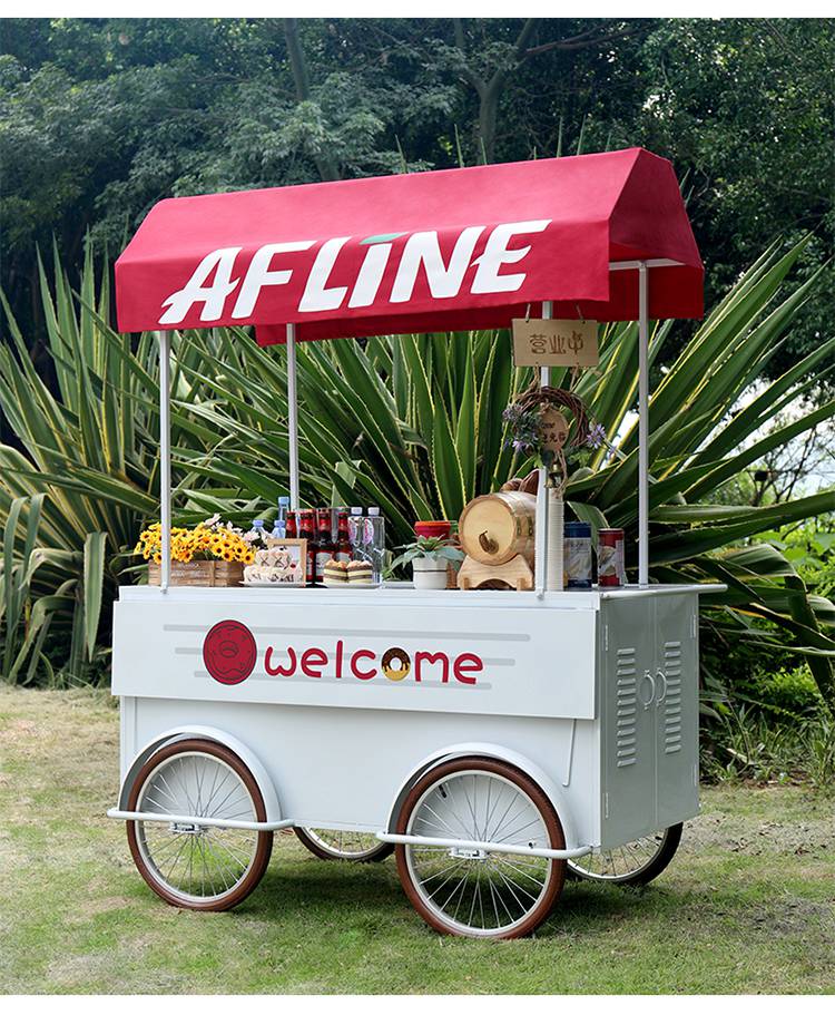 "网红餐车商用推车小吃车奶茶咖啡冰淇淋售卖车定制移动美食摊位车 可