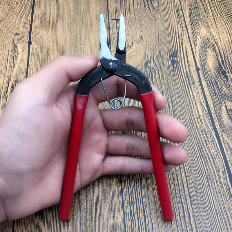 手工diy工具打孔钳多功能小尖嘴钳子斜嘴钳平钳剪线钳弯头红色斜口