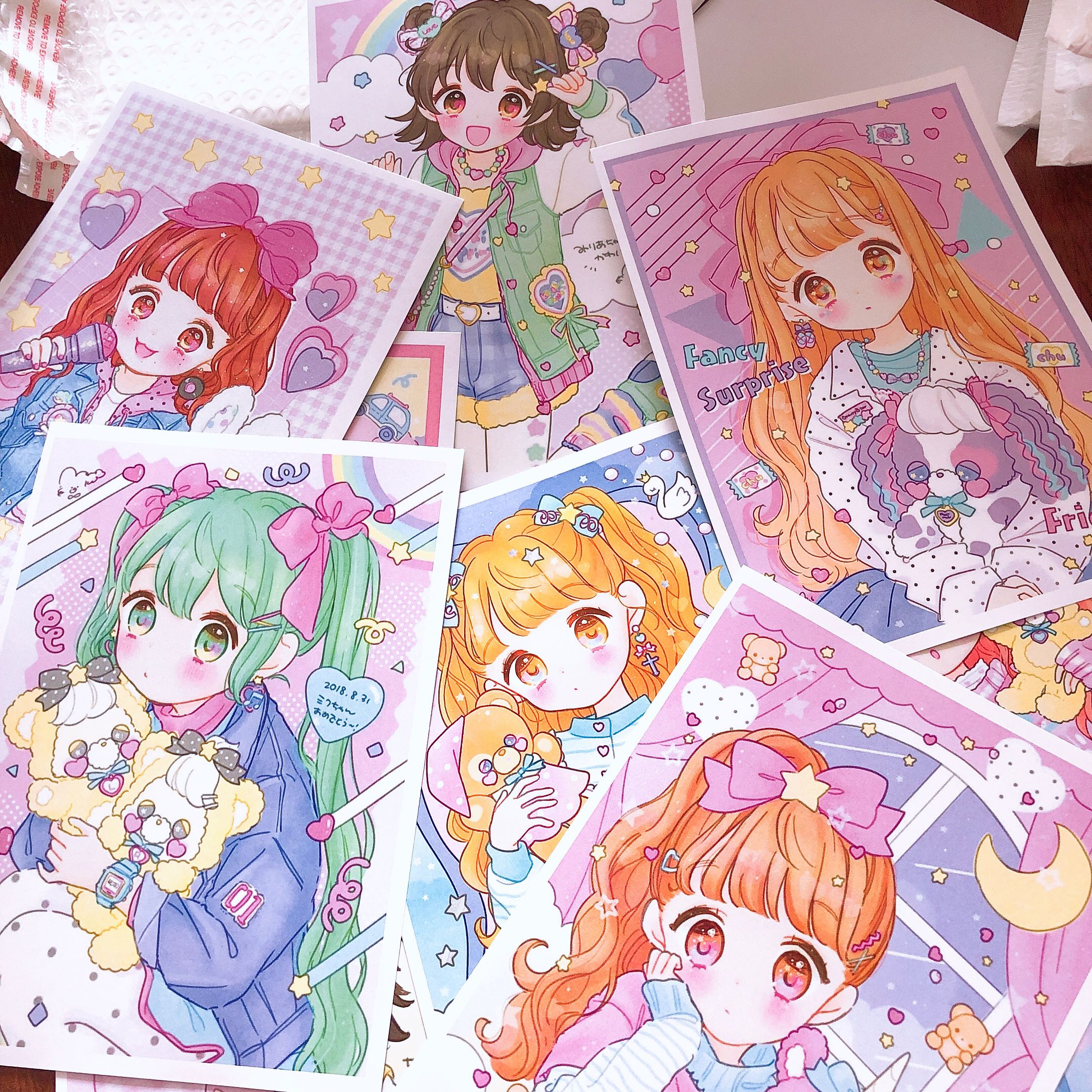 美术临摹卡儿童动漫甜美可爱风临摹卡片中小学适用60张创意美术30张