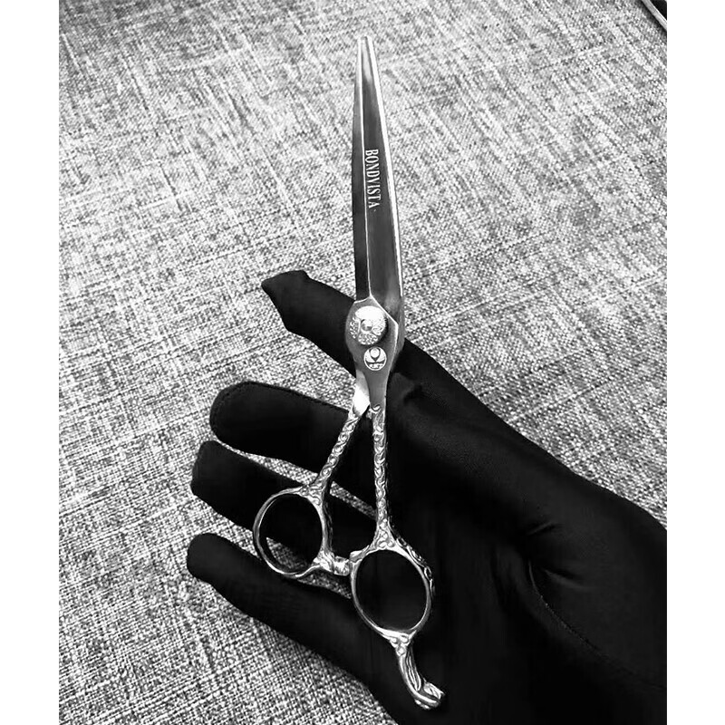 日本大武士7寸美发剪刀大直剪修剪饰轮廓剪刀综合徒手剪七寸平剪定制