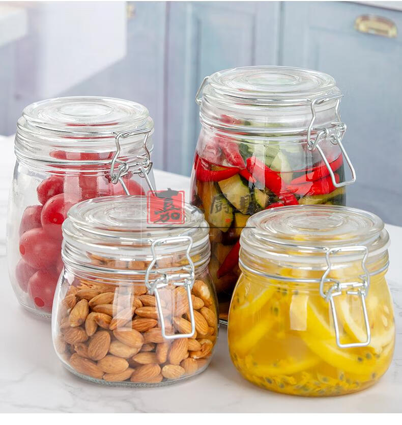 玻璃瓶密封罐柚米一粒玻璃密封罐家用套装储物罐百香果蜂蜜柠檬瓶泡菜