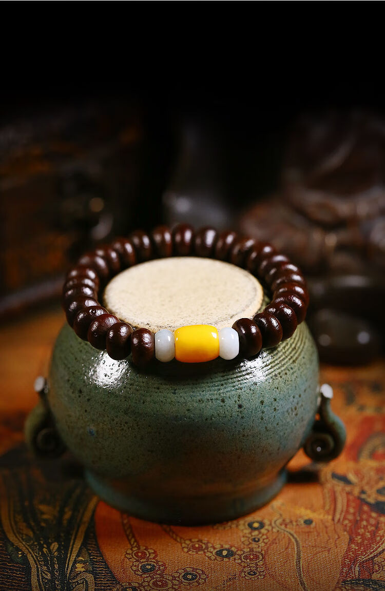 巧俪珠宝紫金钵盂菩提手串男女蜜蜡配饰文玩佛珠手链11mm精品紫金钵盂