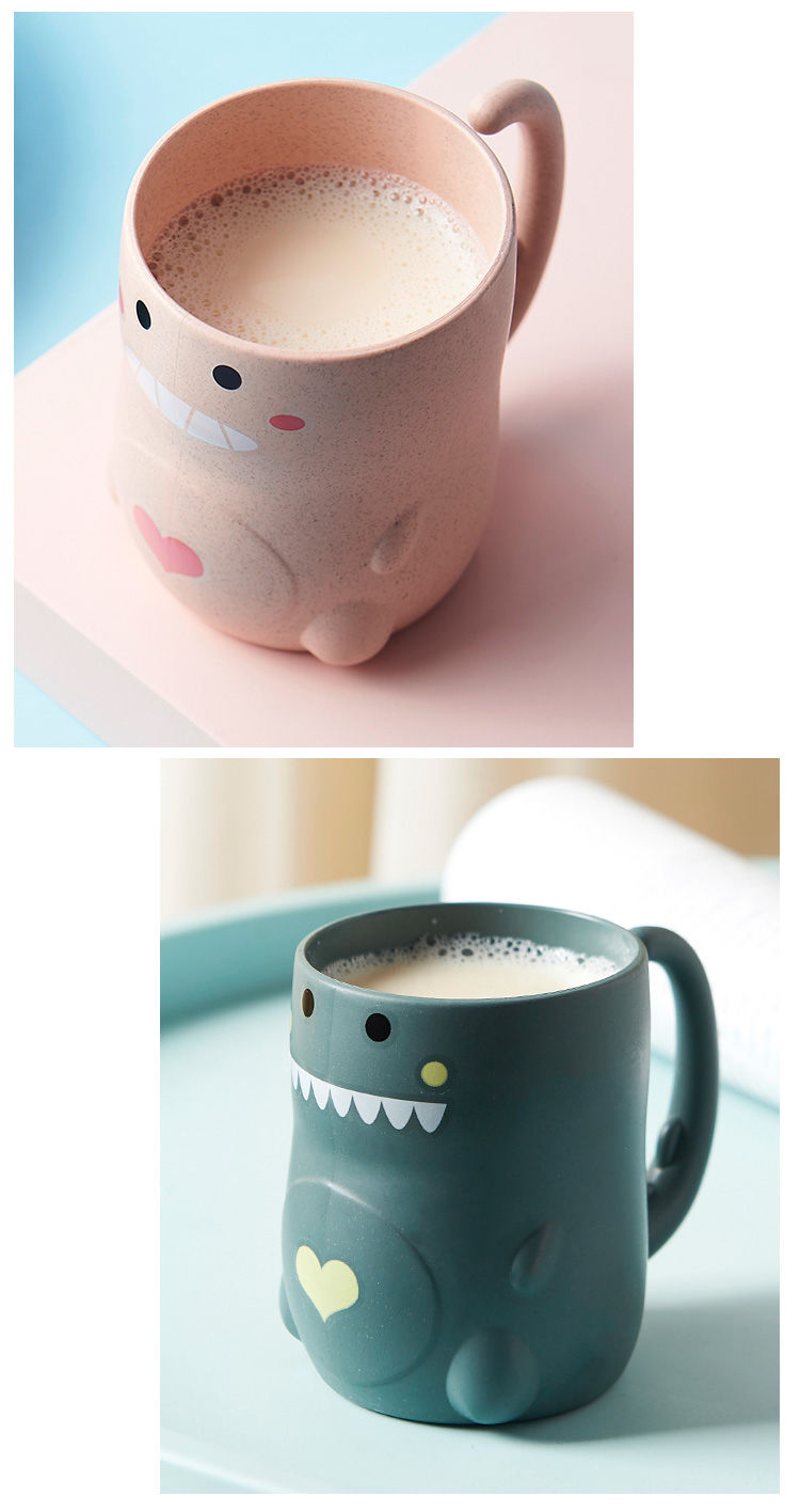 儿童刷牙杯可爱宝宝牙缸家用简约洗漱口杯牙刷杯子蓝色恐龙加厚防摔