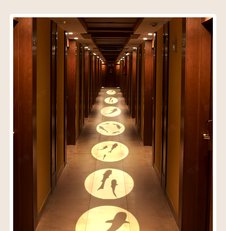 百幻led玄关灯入户走廊筒灯家用创意图案投影鱼背景墙射灯过道灯