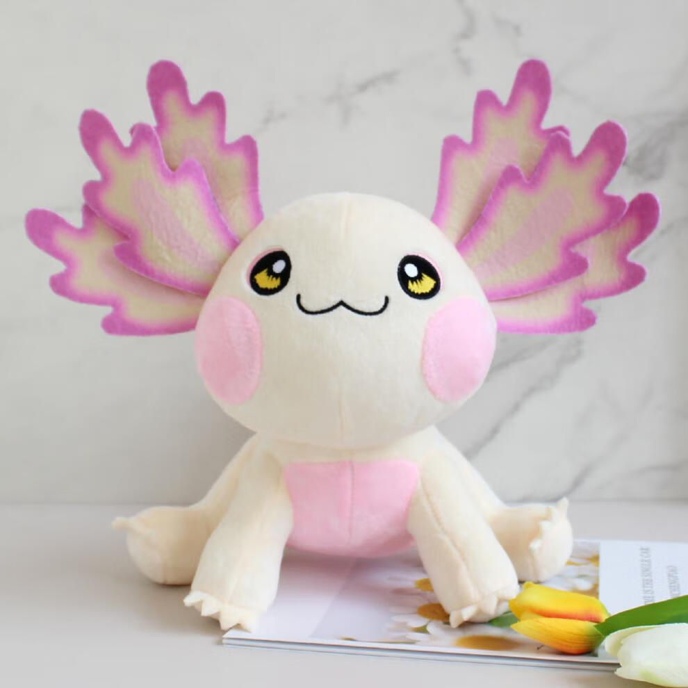 新品axolotl plush可爱卡通六色蝾螈公仔摆件毛绒玩具520情人节生日
