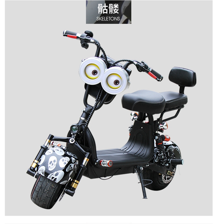 折叠电瓶车电动自行车滑板车宽轮胎跑车踏板双人锂电摩托车小黄人顶配