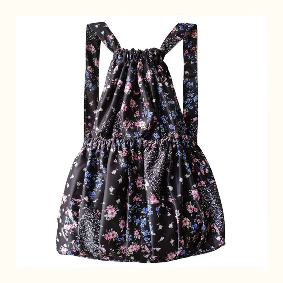 bestform妈妈背包中老年女士双肩背包抽绳大号轻便花布双肩包女中老年