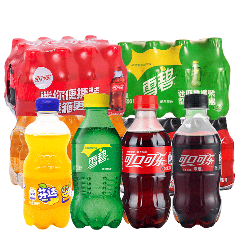 可口可乐cocacola雪碧12小瓶装迷你碳酸汽水饮料整箱零度可乐芬达夏季