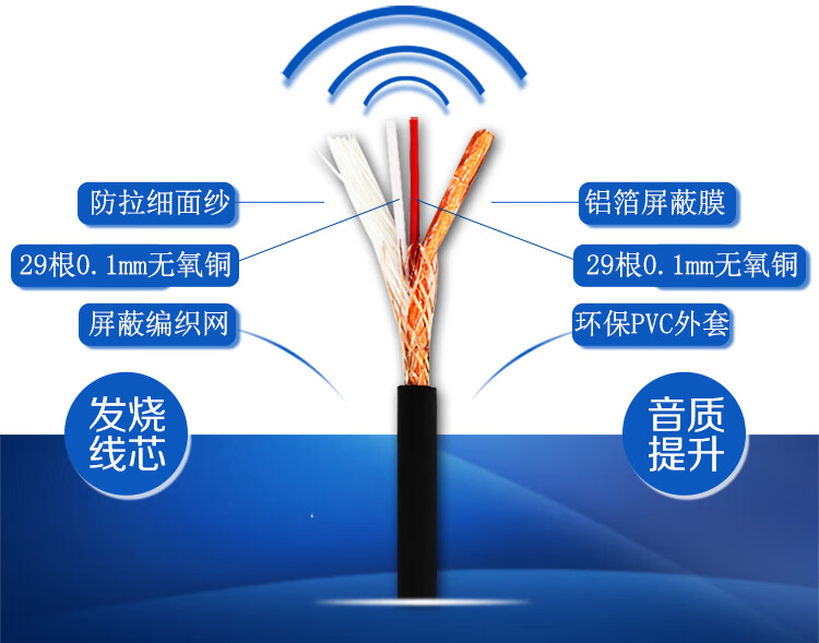 水木风卡农xlr转2个rca卡侬公母转2个双莲花av一分二音频线功放调音台