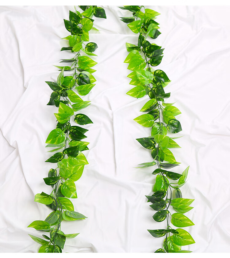 园艺仿真绿萝叶藤条装饰假树叶绿藤藤蔓暖气水管道遮挡空调缠绕塑料花
