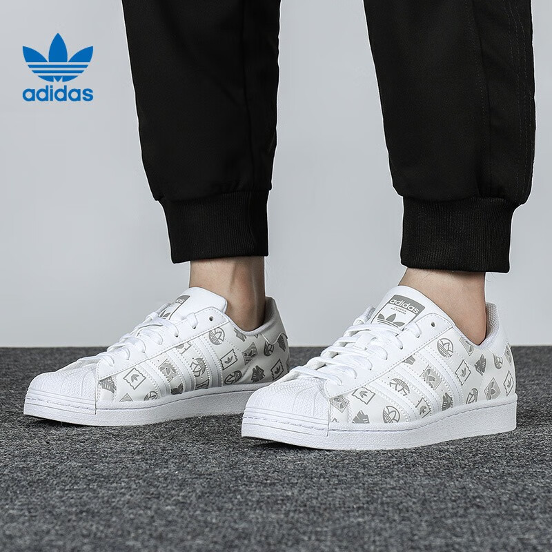 adidas阿迪达斯男鞋三叶草男士贝壳头运动板鞋子休闲鞋子gx8412gw5