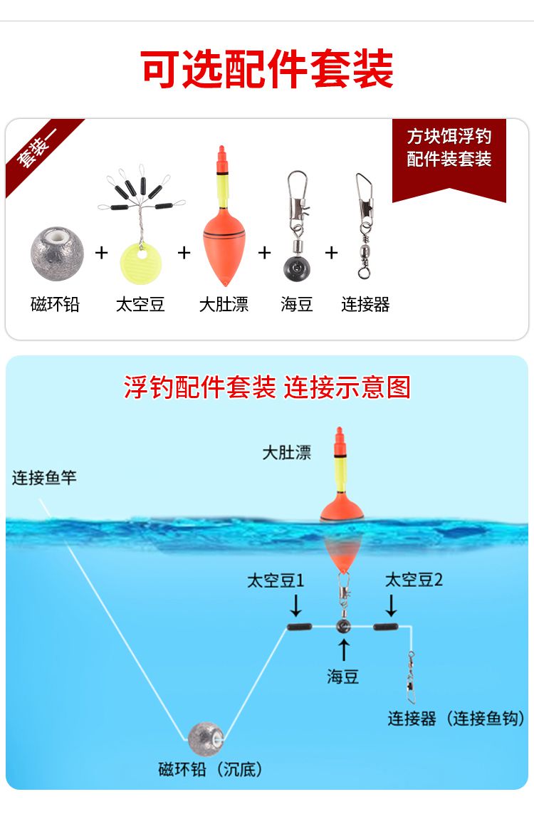 樱之兔方块鱼饵武汉白鲨米酒味饼谷物香钱塘江底钓鲢鱼鲻鱼专用抛竿