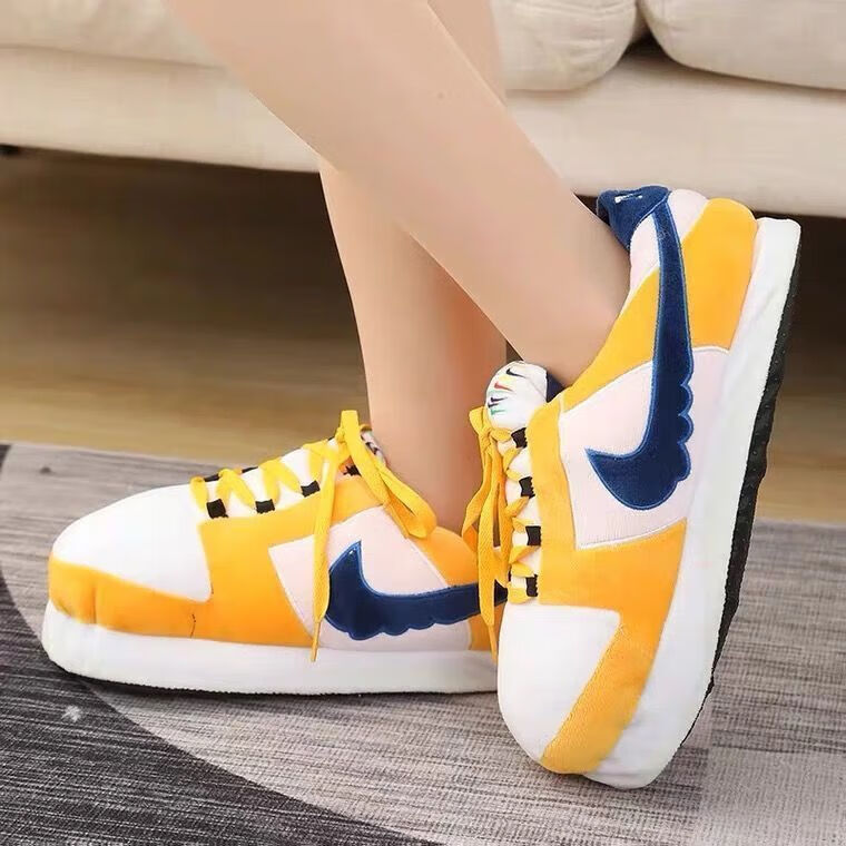 胖头aj棉拖鞋冬情侣网红胖胖面包鞋大椰子恶搞男女款毛绒保暖鞋双11