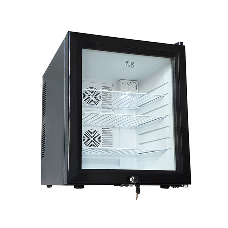 学校幼儿园食品留样柜保鲜单门小冷藏箱酒店透明冰箱带单双锁中松优聪
