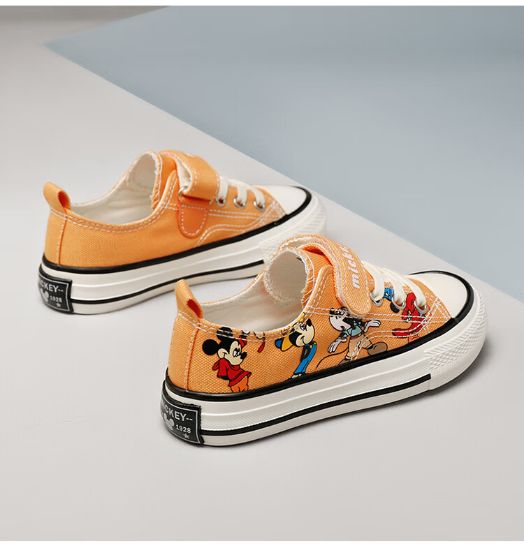 迪士尼童鞋儿童帆布鞋2022年新款春款通用童软底板鞋幼儿园童布鞋黑色
