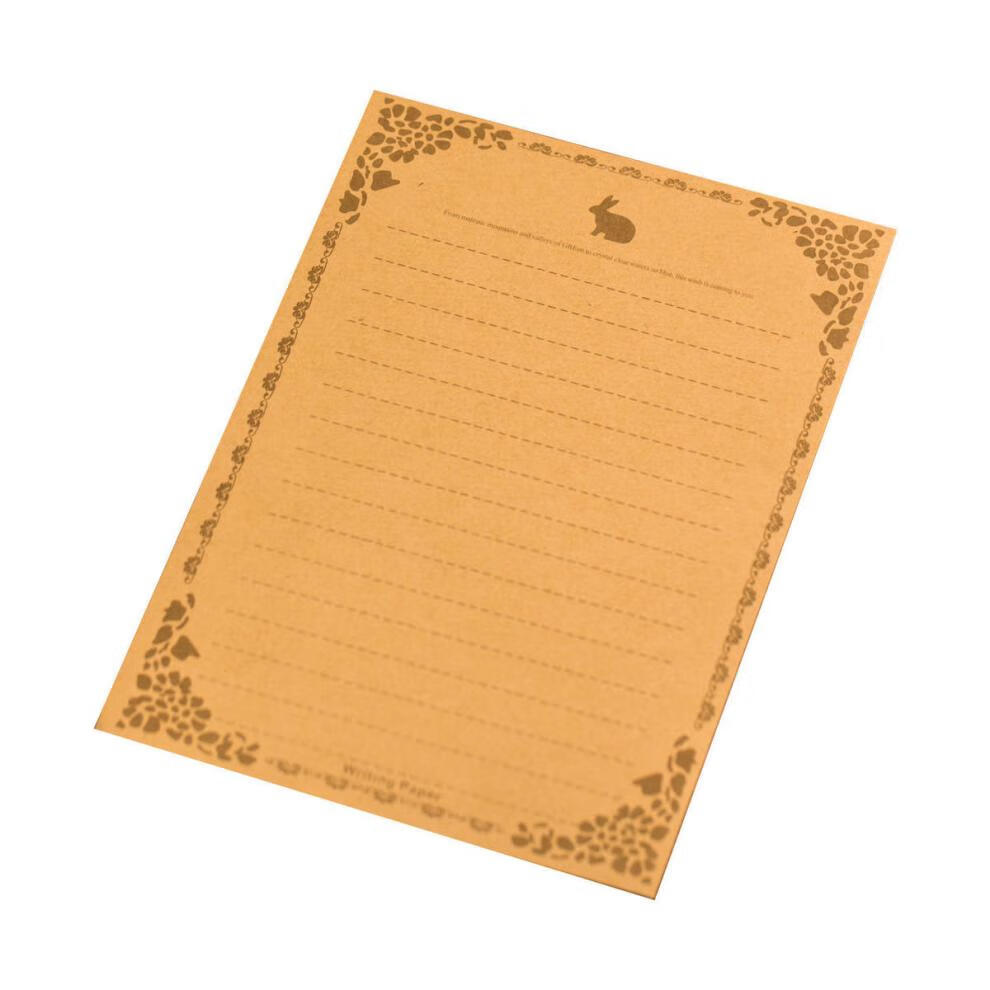 道歉信纸信纸信封套装复古风情书信纸情人节兔子图案牛皮纸白黑粉红色