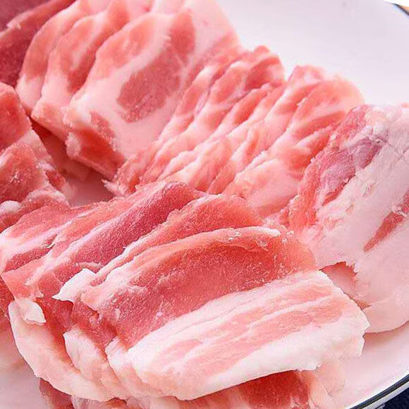 新鲜冷冻瘦肉块生鲜冷冻肥肉块带皮肉块猪五花肉块微调理五花肉块精品