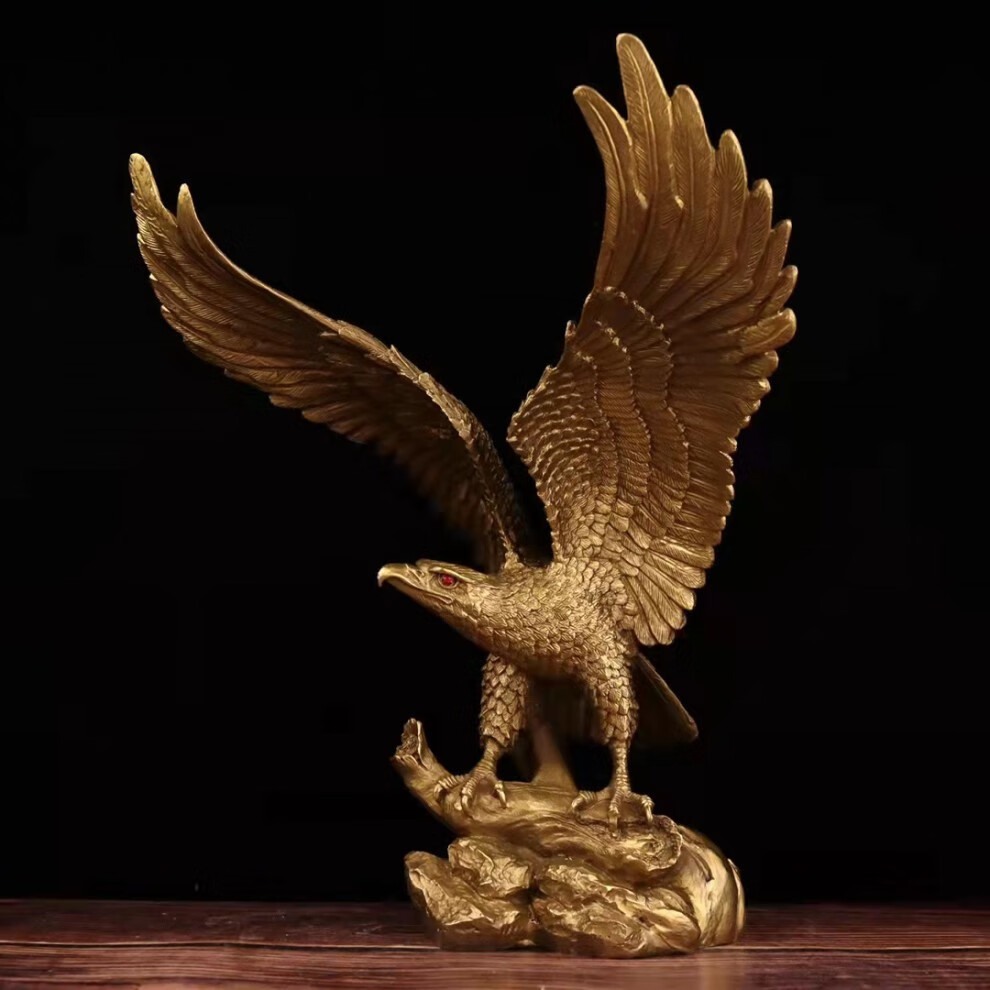 纯铜老鹰摆件大展宏图雄鹰大鹏展翅办公桌公司开业礼品家居装饰品