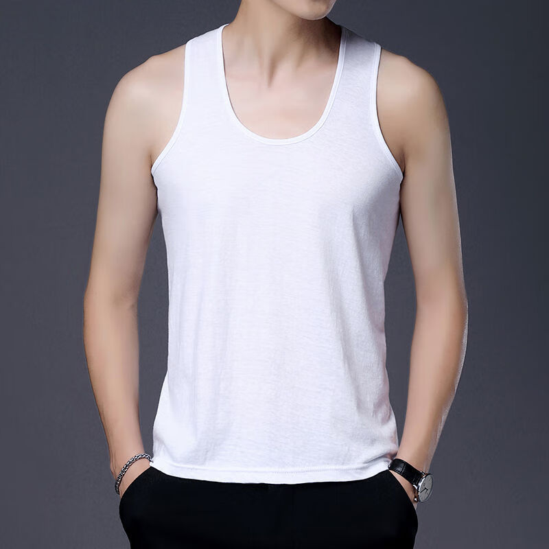 2022男士背心夏季棉男士背心男加肥加大宽松老年春秋季打底衫薄款夏