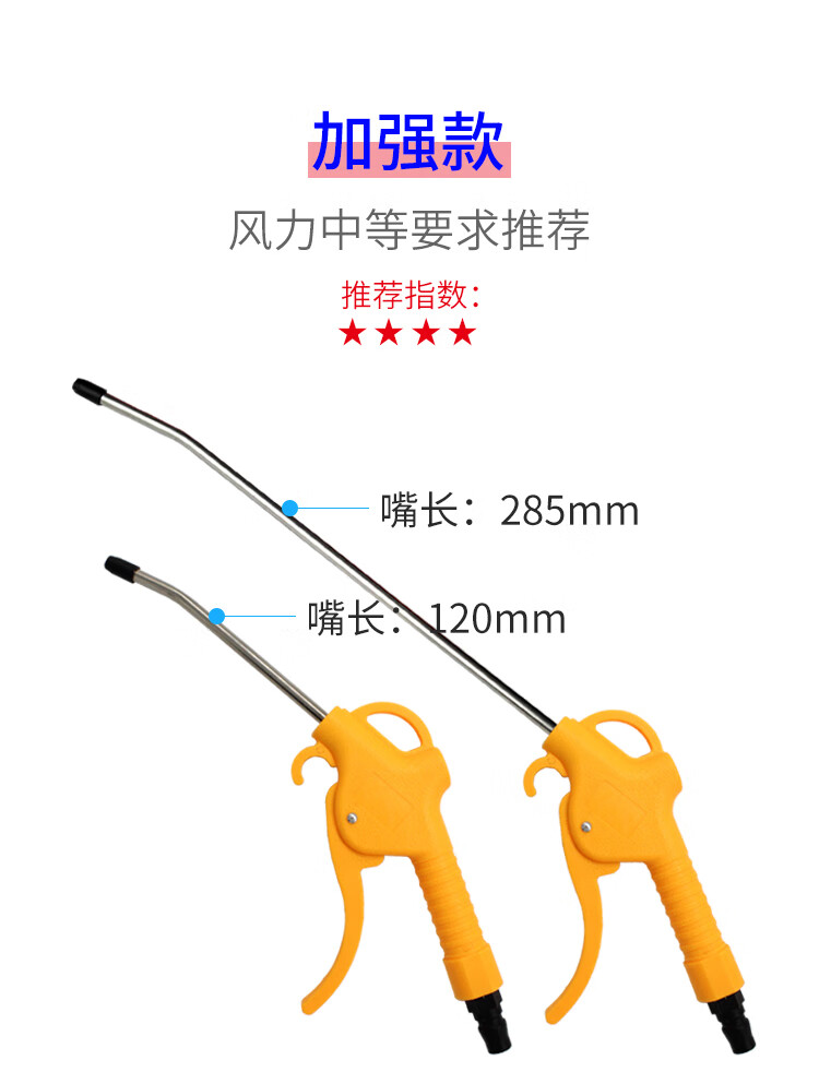 高压吹尘枪吹气炝吹灰枪加长风枪气泵喷枪气动工具车用除尘抢套装dg10