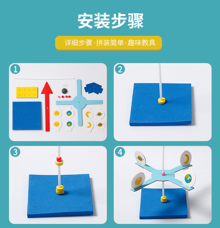 小学生自制教具发明科学实验技小制作儿童diy玩具风向标手工儿童套餐b