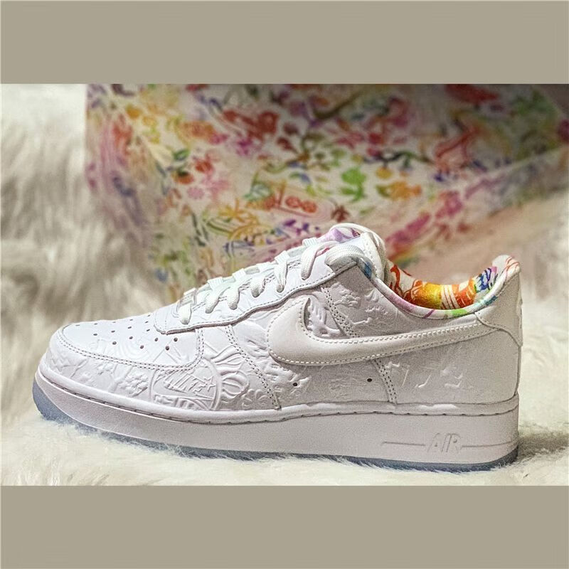 【潮流轻奢】1af1空军一号新年剪纸白色铜钱鼠年限定运动休闲板鞋新年