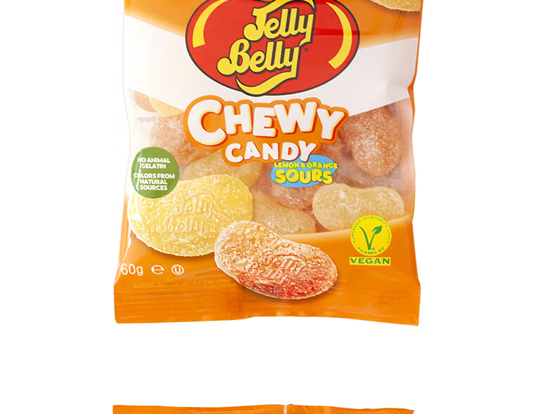 jellybelly吉力贝酸味软糖葡萄味柠檬橙子味缤纷果味新年便携糖果每种