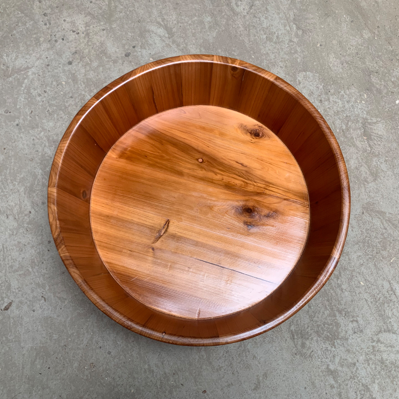 实木洗澡大木盆老人沐浴盆加厚泡澡木盆洗衣盆宝宝洗澡 65直径x高21