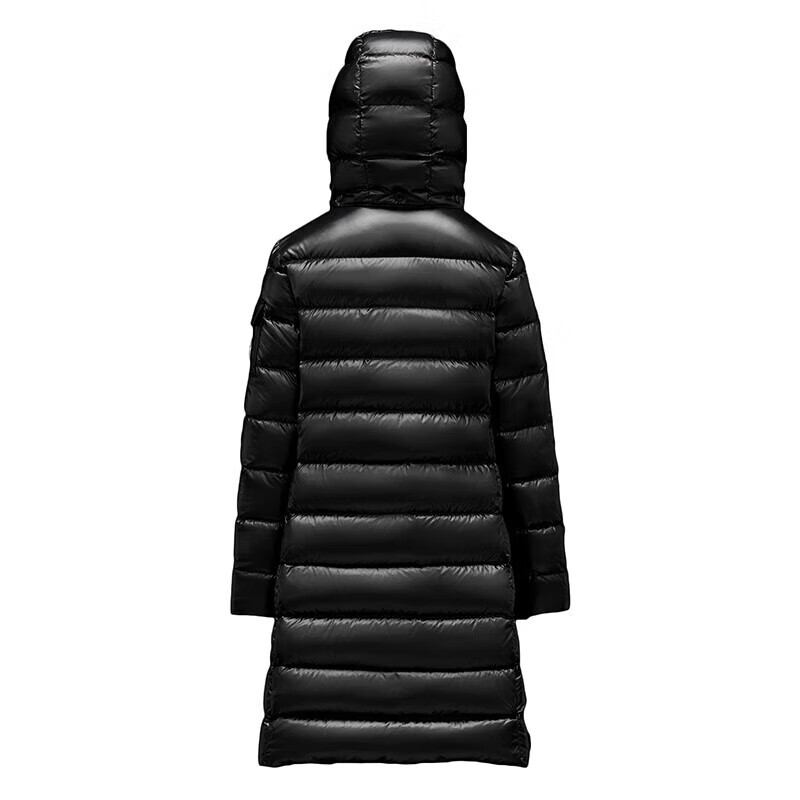 moka系列 儿童款女孩黑色漆面连帽长款羽绒服h29541c