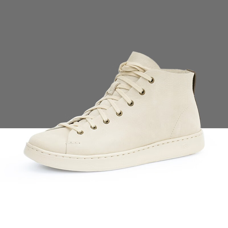 ugg美版男鞋时尚百搭单鞋高帮帅气商务真皮男士休闲鞋1110816骨白色44