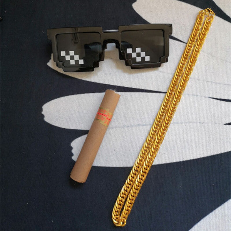 京选马赛克墨镜搞怪社会人大佬蹦迪眼镜婚礼伴郎年会抖音嘻哈装逼神器