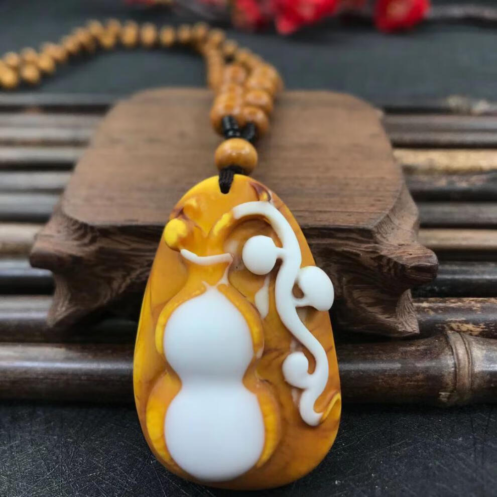 龙涎香吊坠 龙涎香灰琥珀龙牌吊坠挂件囎长款绳链 男女款毛衣链外衣链