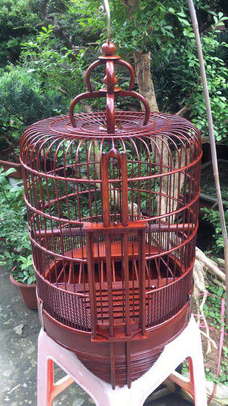 临宝得乐 广式老竹生漆36公分清远画眉鸟笼 全套