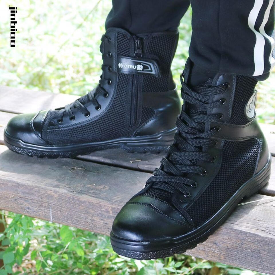 晋彪保安鞋执勤鞋户外高帮靴男靴作训鞋黑色春夏作战靴高帮鞋战训靴子