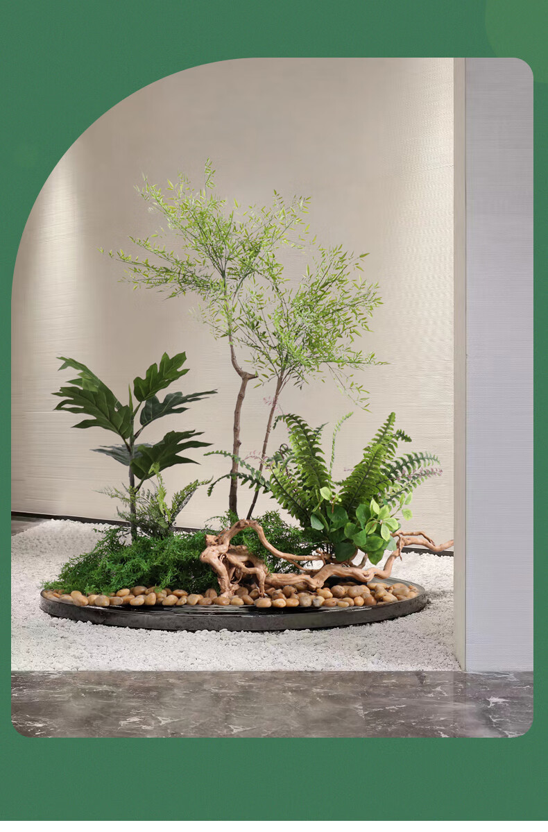 仿真绿植造景室内景观造景橱窗装饰场景布置假植物装饰楼梯下造景mdng