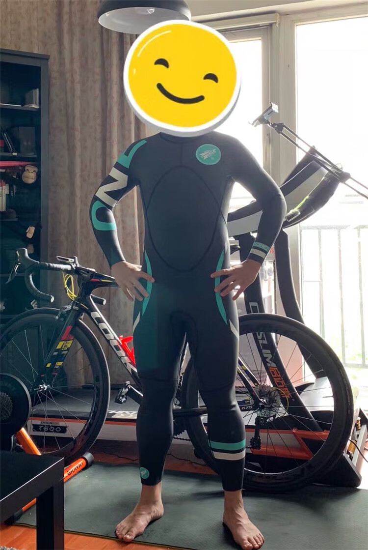 one入门级男女长袖短袖防寒服胶衣防寒泳衣连体铁人三项男士无袖黑色