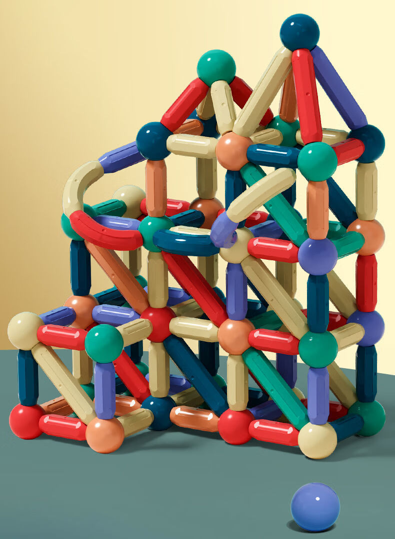 磁力棒片积木超大号拼装玩具吸铁石智力女孩磁性超大3d强磁88件套超大
