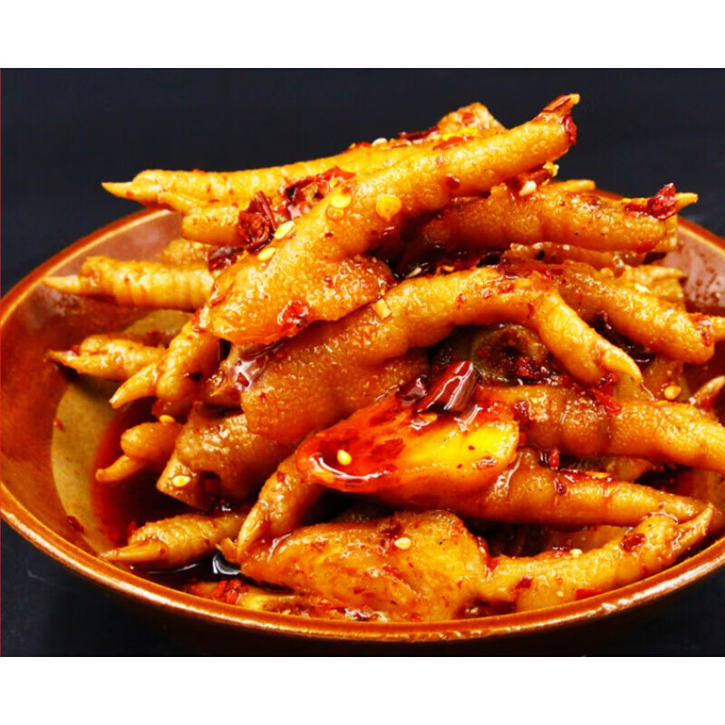 香辣鸡爪卤味熟食麻辣非无骨凤爪油泼辣子鸡脚零食小吃香辣鸡爪130g
