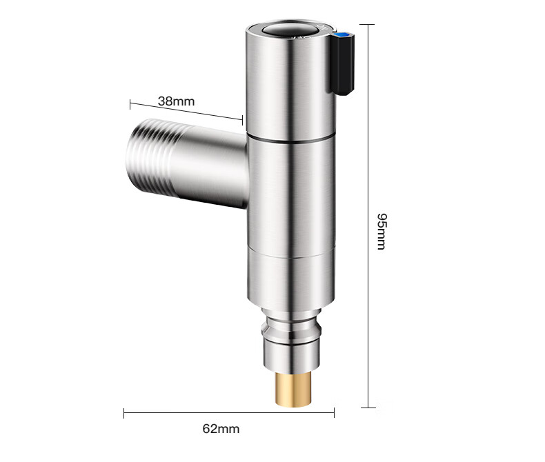 洗衣机角阀超短迷你型304不锈钢三角阀家用洗衣机水龙头4分自动止水卡
