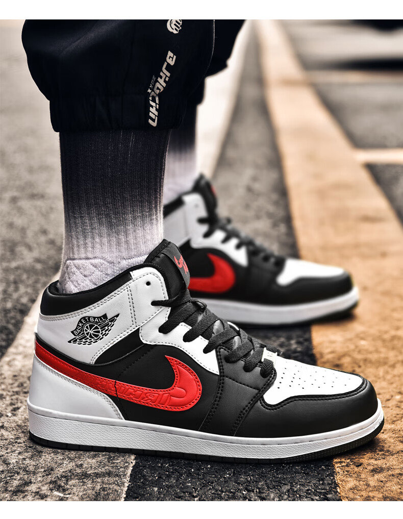 【摩擦有响 品牌保障】yuhz空军一号小麦色aj高帮板鞋男休闲运动鞋男