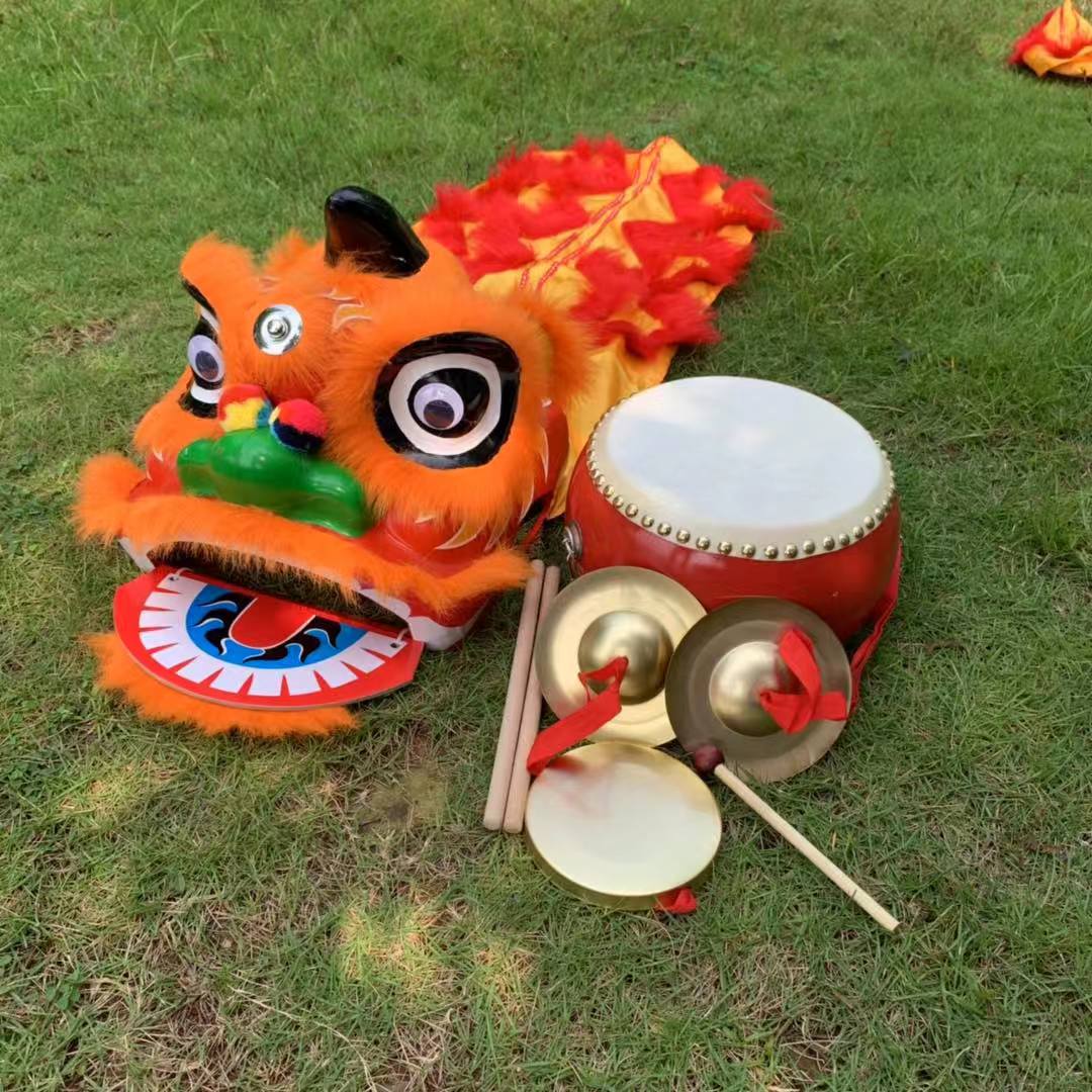 儿童玩具舞狮子醒狮佛山狮子头幼儿舞台表演道具套装小孩舞狮 6寸活力